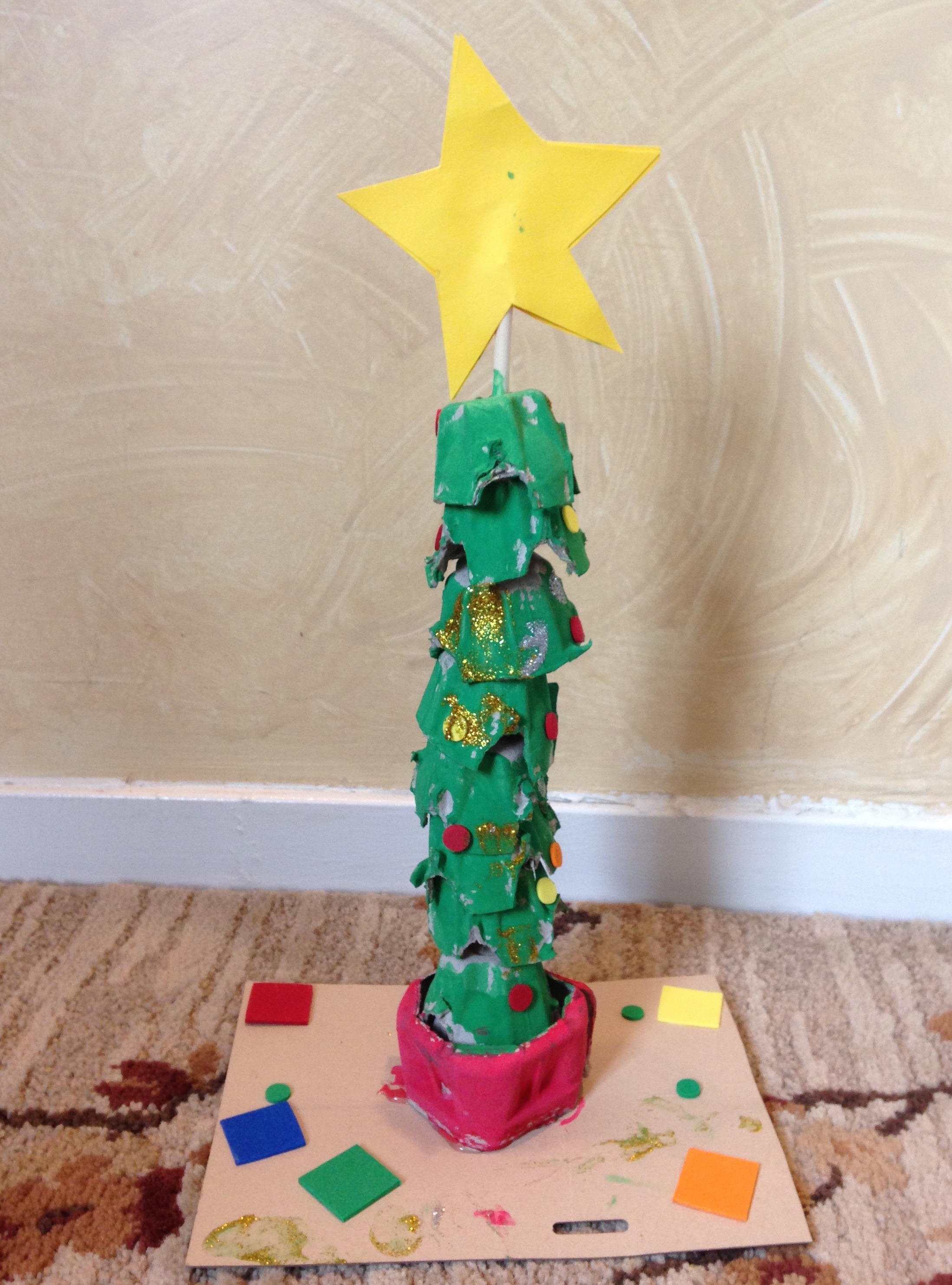 Egg Carton Christmas Tree Craft — The Journey Home Family